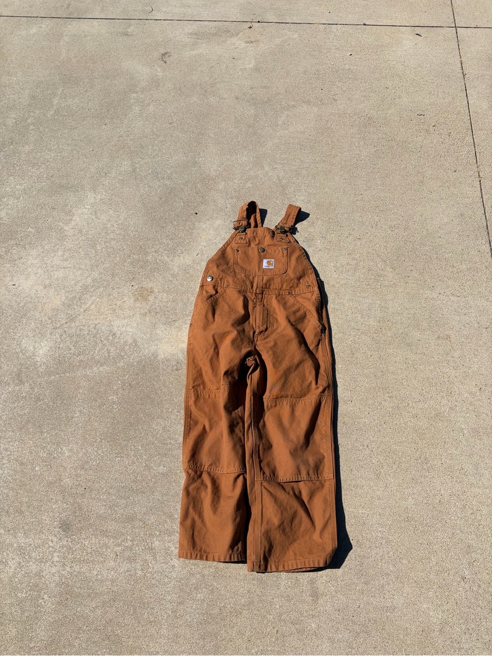 Carhartt Kids Rust Brown Overalls With Workwear Bib